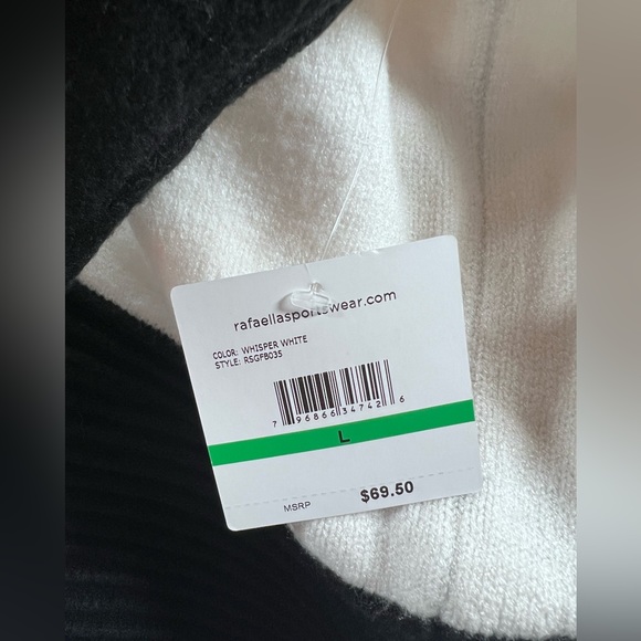 RAFAELLA Soft Viscose Mock Turtleneck Color Block Black White Sweater Women’s - Picture 9 of 12